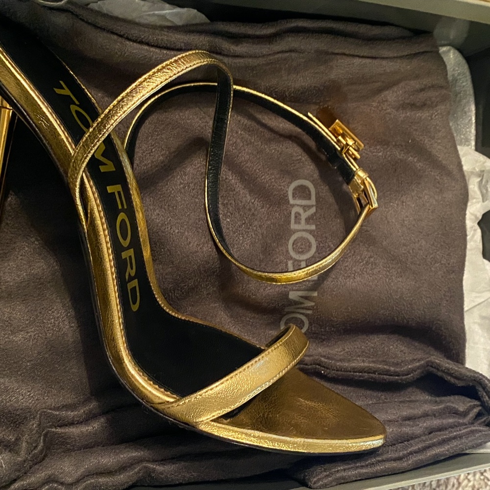 Tom Ford Gold and Black Sandals - Picture 2 of 3